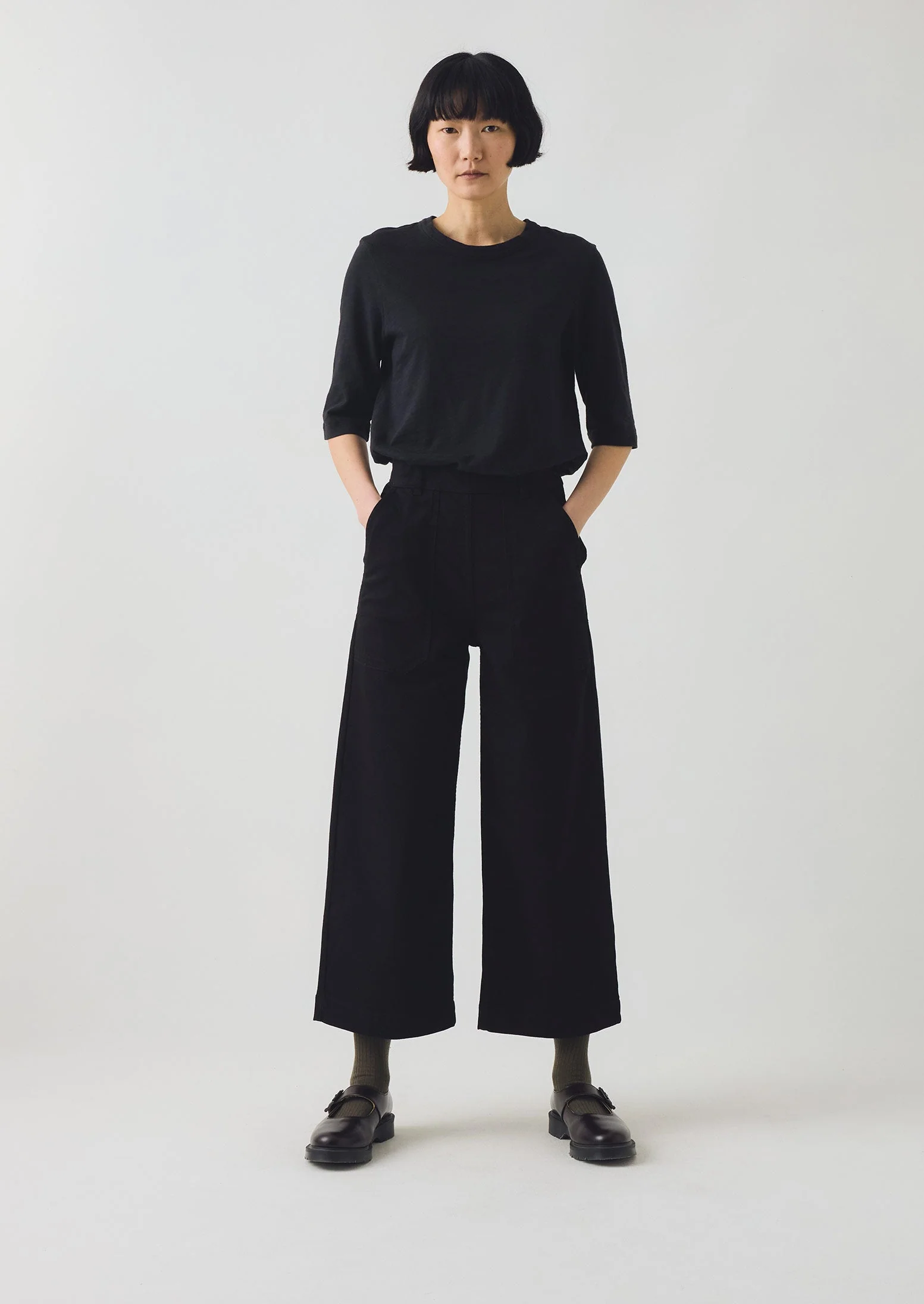 Annie Organic Denim Side Button Jeans | Black - Image 3