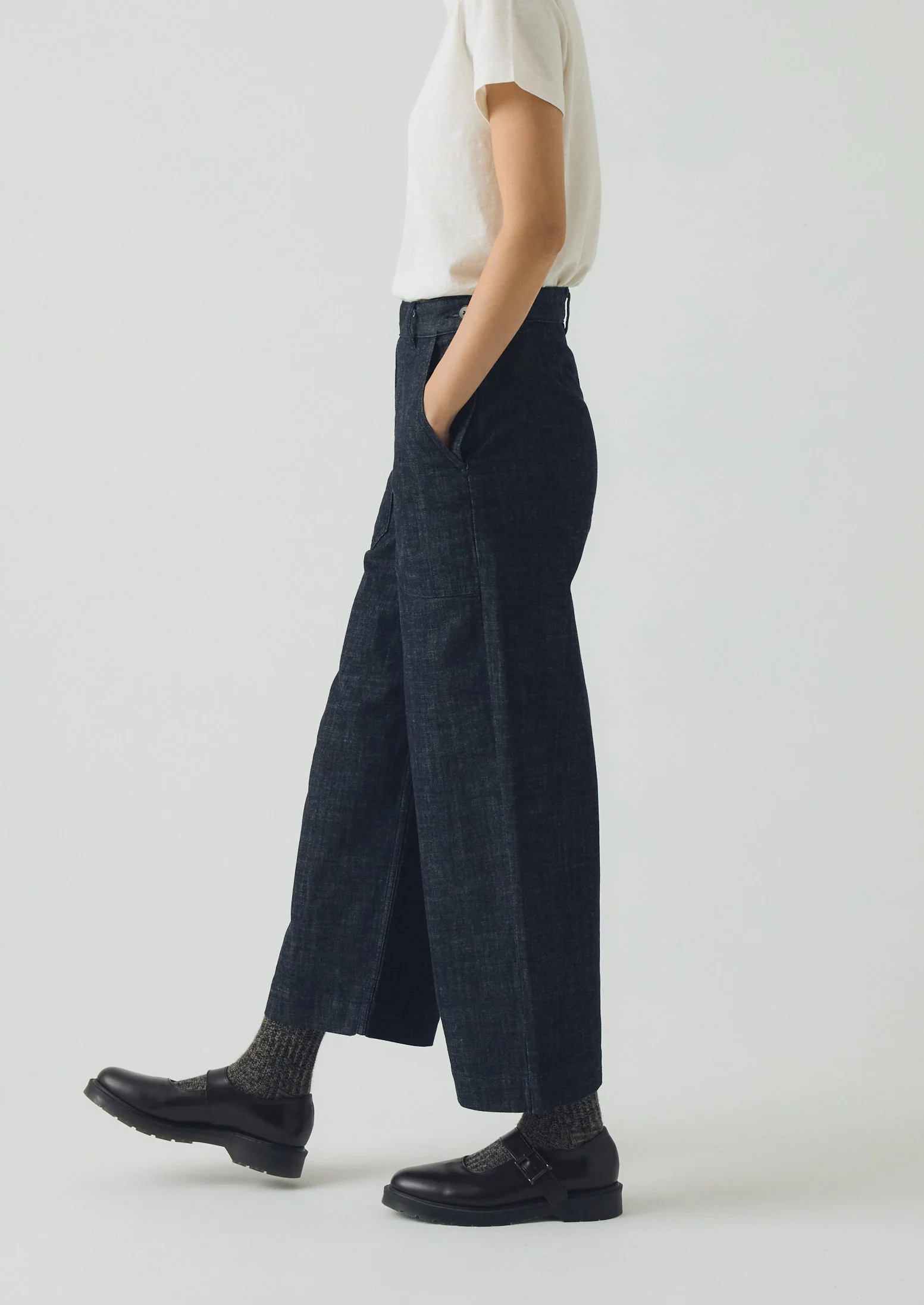 Annie Organic Denim Side Button Jeans | Indigo - Image 4