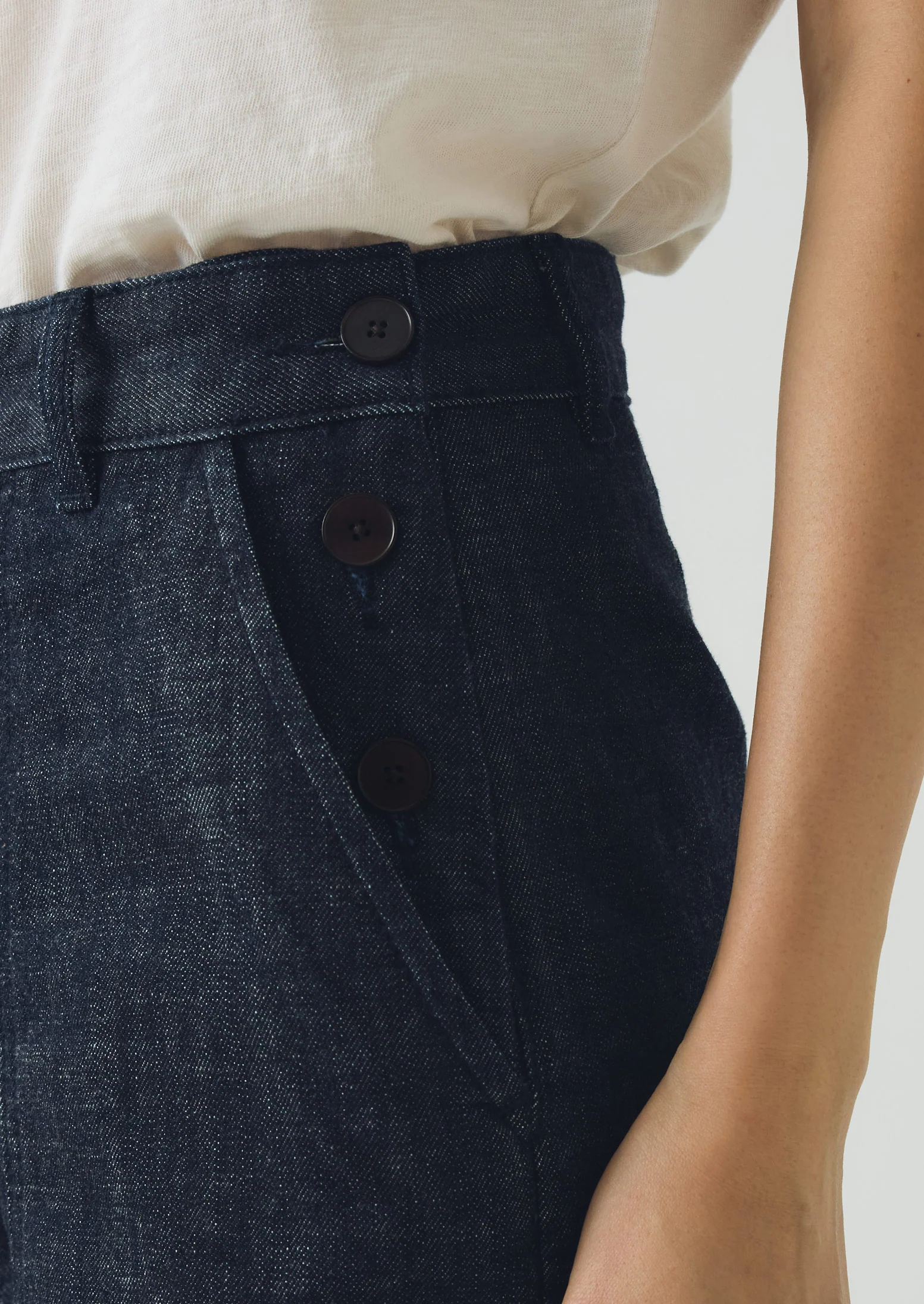 Annie Organic Denim Side Button Jeans | Indigo - Image 5