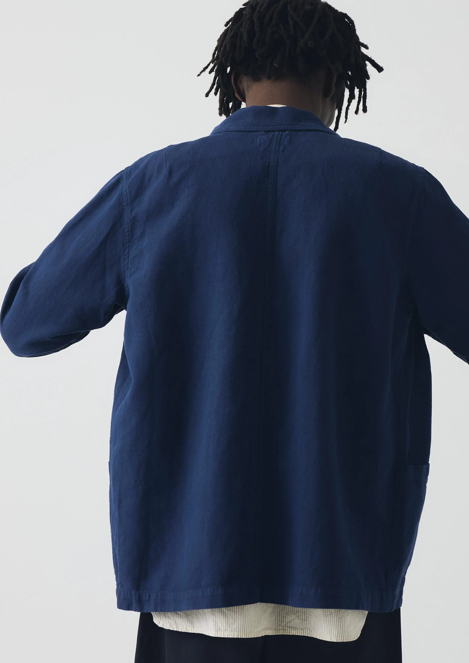 Arlo Garment Dyed Herringbone Jacket | Dark Indigo - Image 4