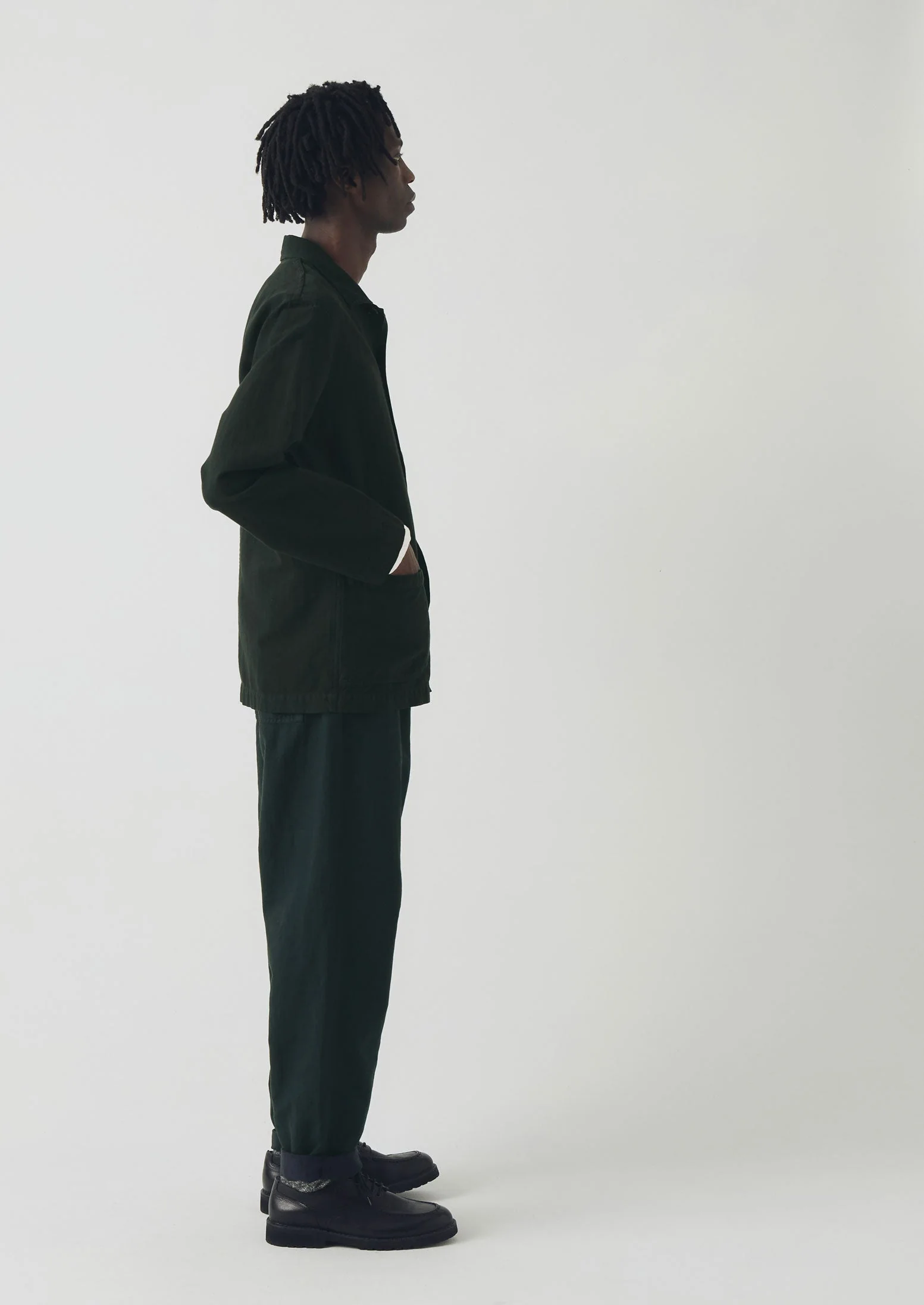 Arlo Garment Dyed Herringbone Jacket | Washed Black - Image 6