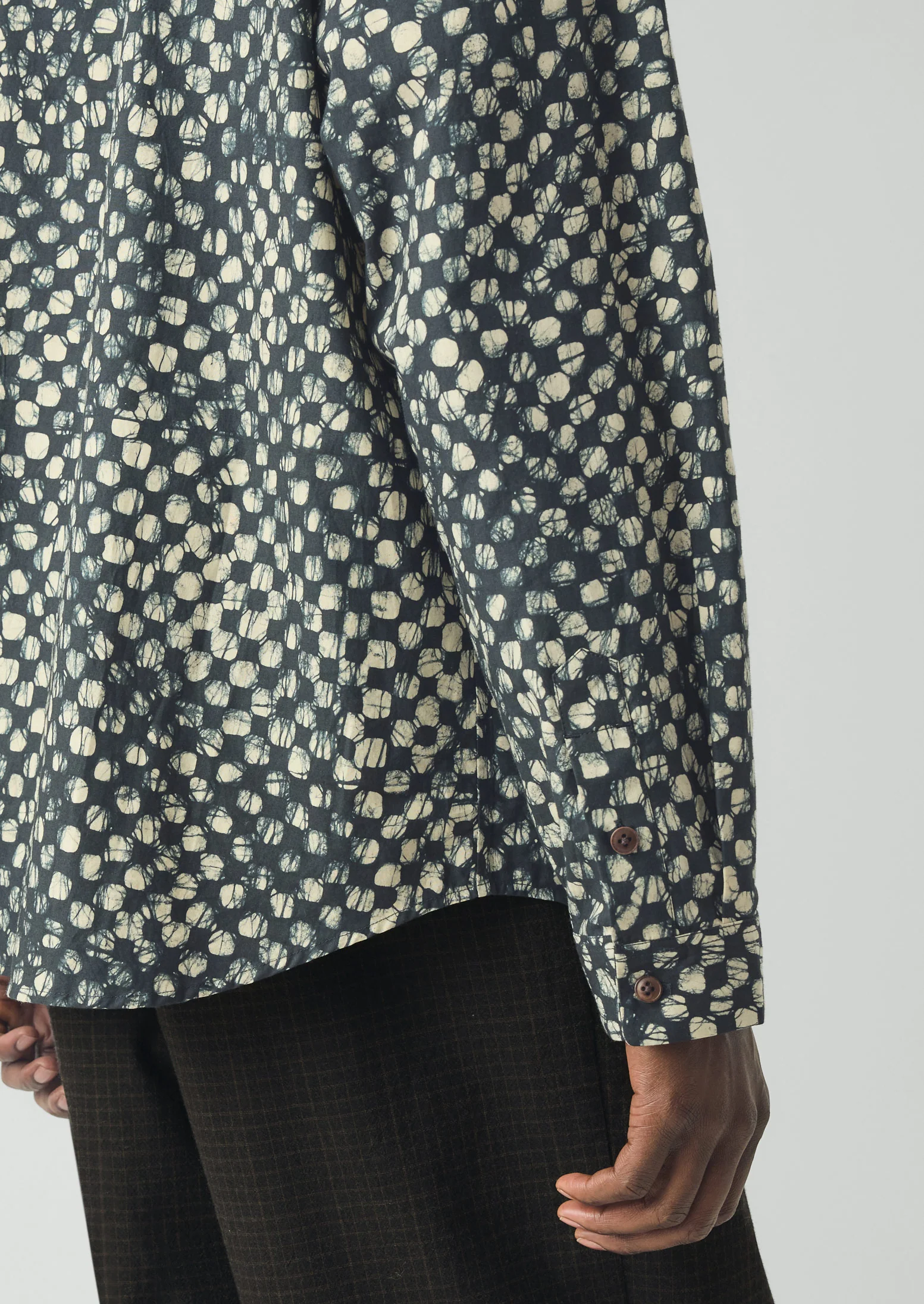 Batik Cook Check Shirt | Oil Green - Image 8