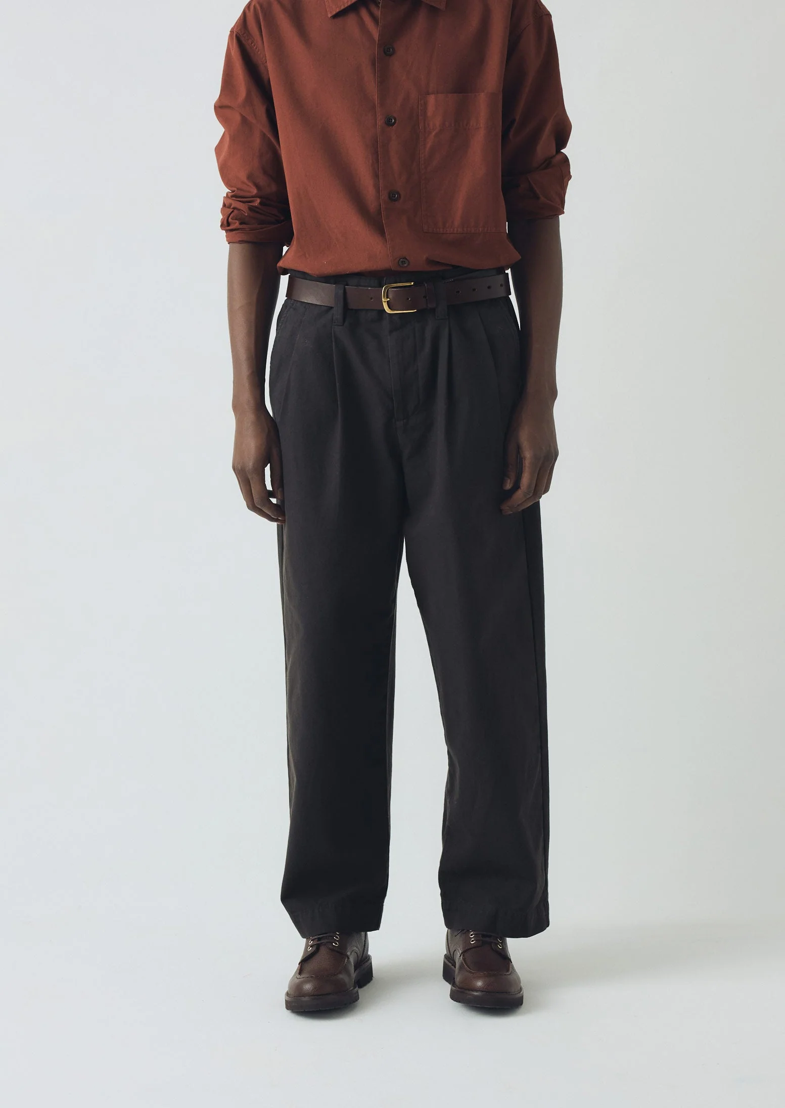 Bill Cotton Canvas Wide Leg Trousers | Soft Black - Image 4