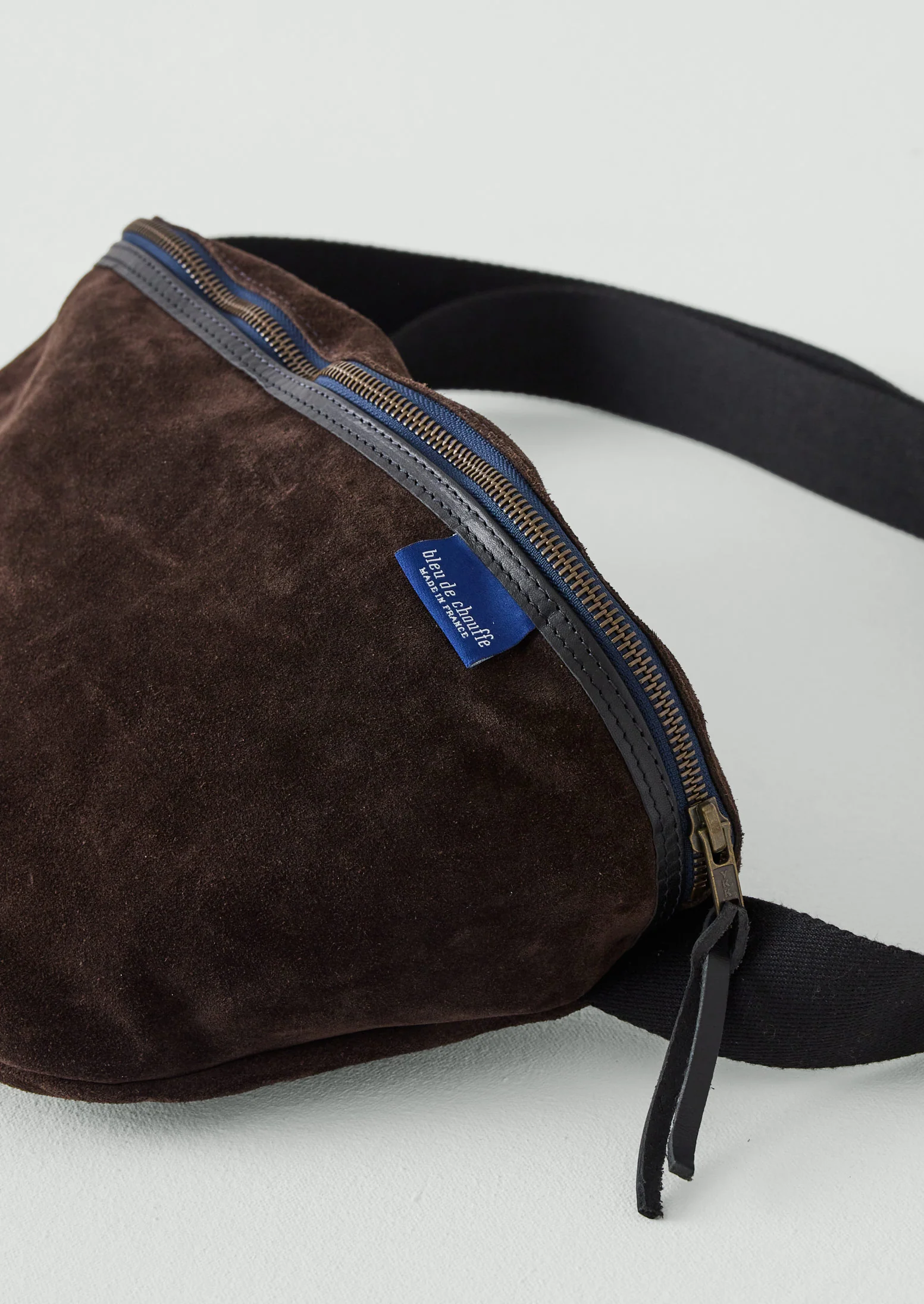 Bleu De Chauffe Large Suede Cross Body Bag | Dark Brown - Image 5