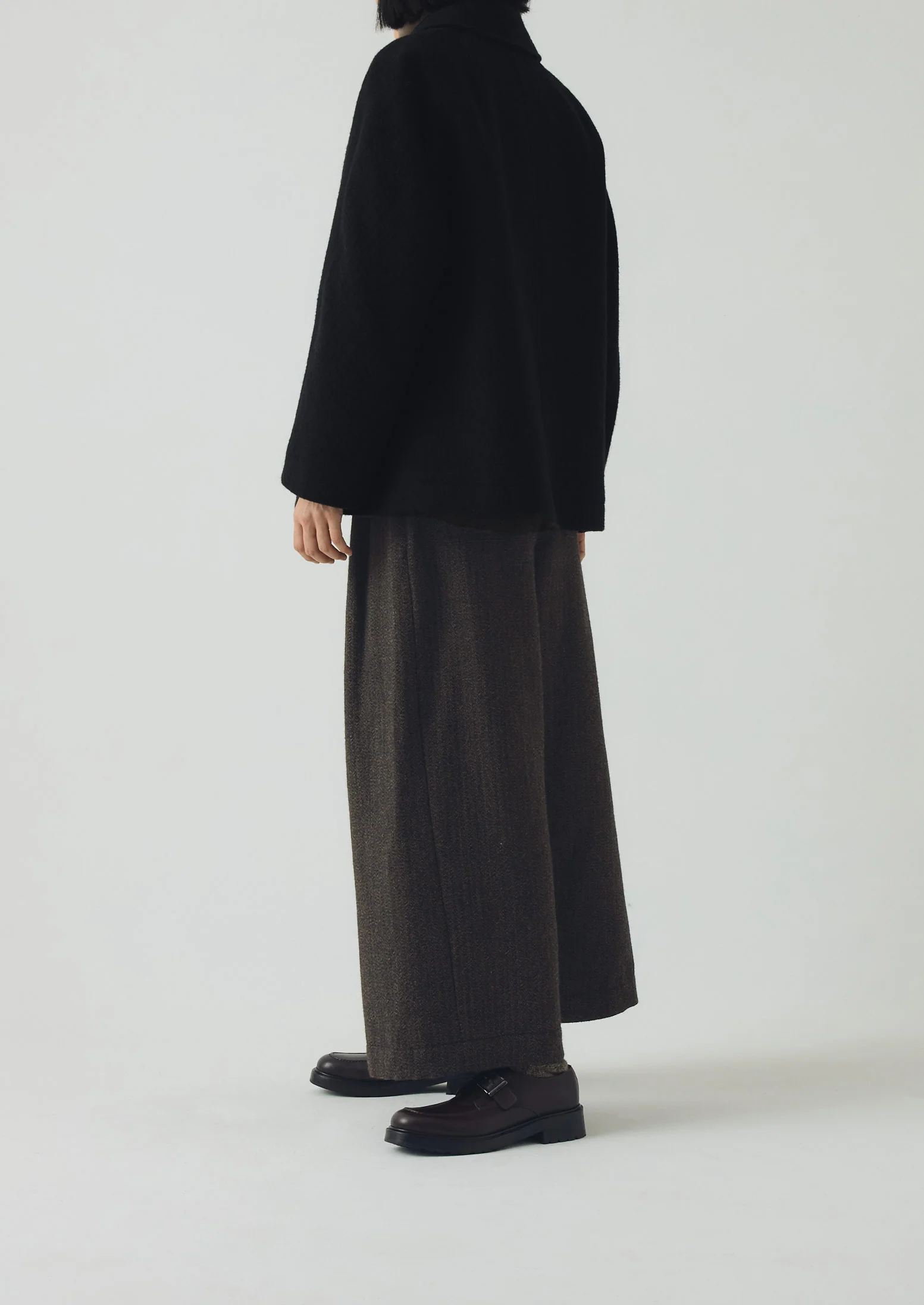 Boiled Wool Textured Short Coat | Indigo - Image 5