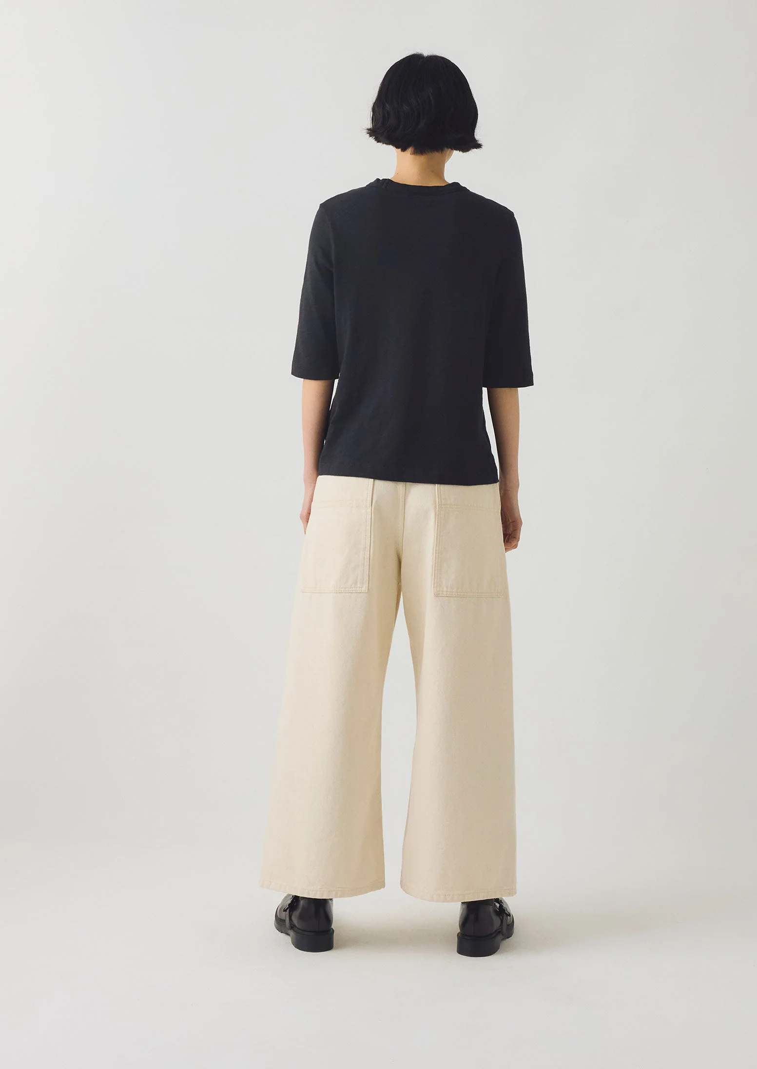 Cleo Garment Dyed Organic Cotton Tee | Carbon Black - Image 3