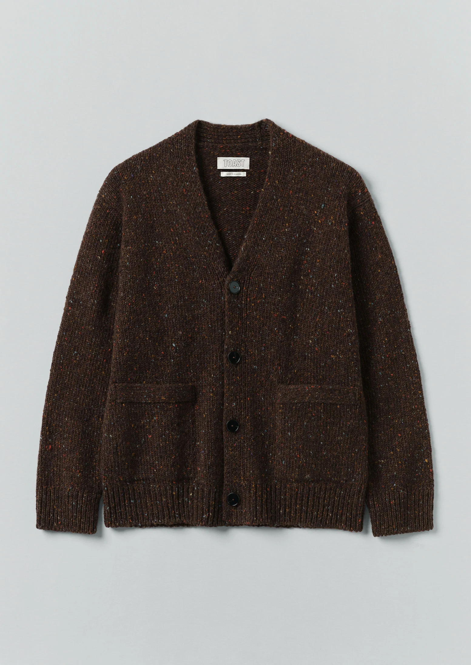 Donegal Wool V-Neck Cardigan | Bark - Image 6
