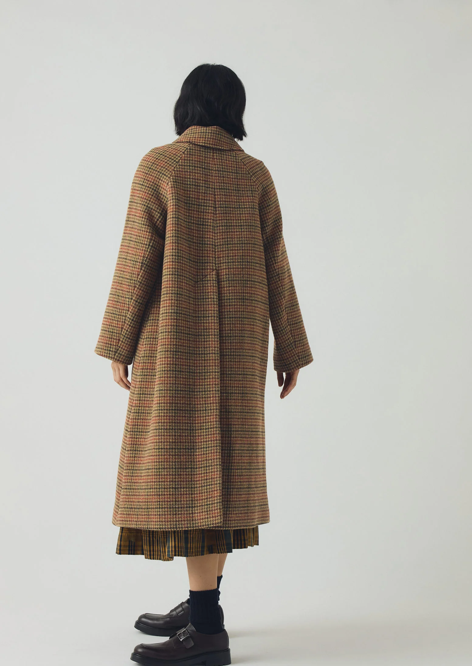 Frankie Vibrant Check Raglan Coat | Umber Multi - Image 3