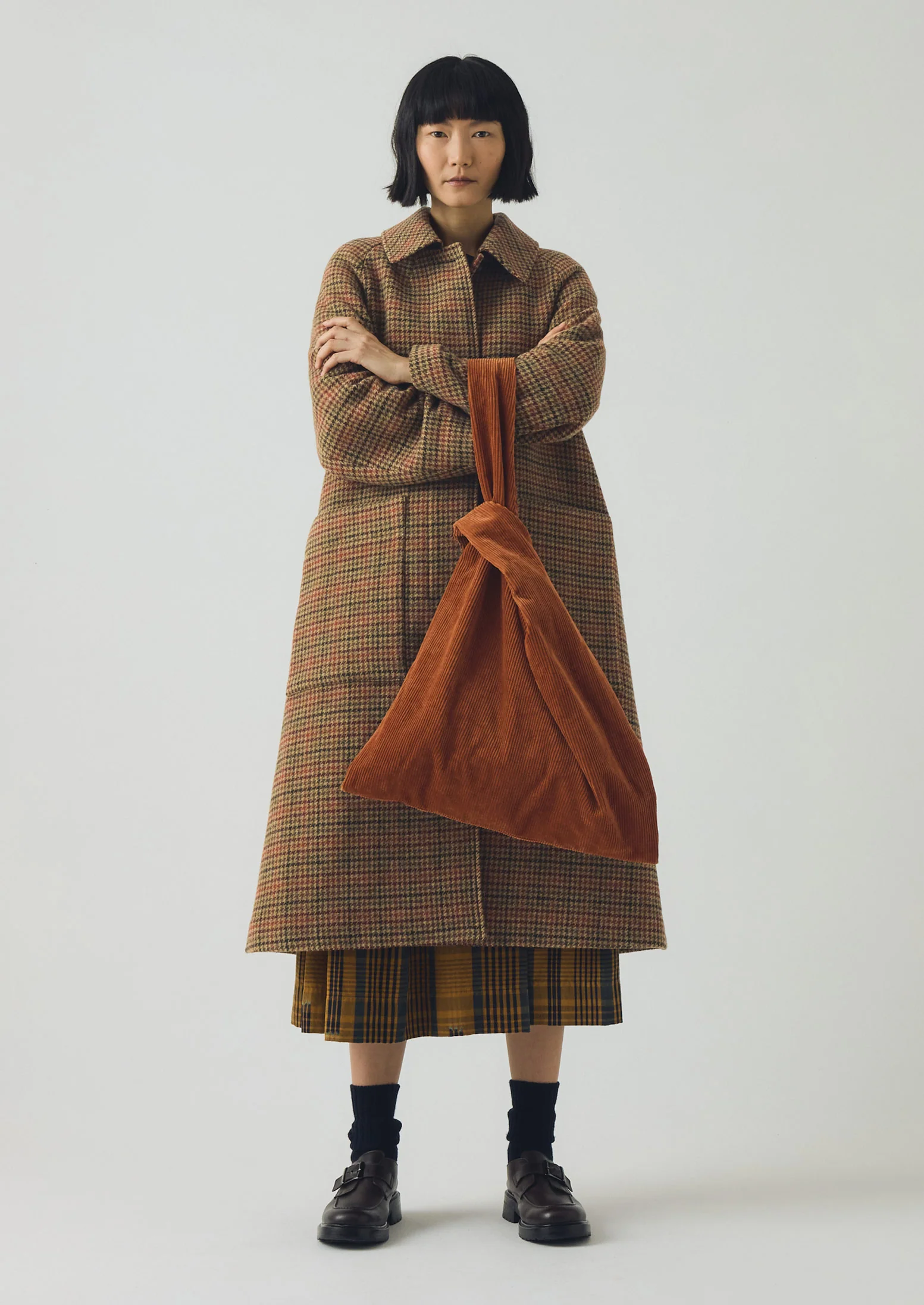 Frankie Vibrant Check Raglan Coat | Umber Multi - Image 5