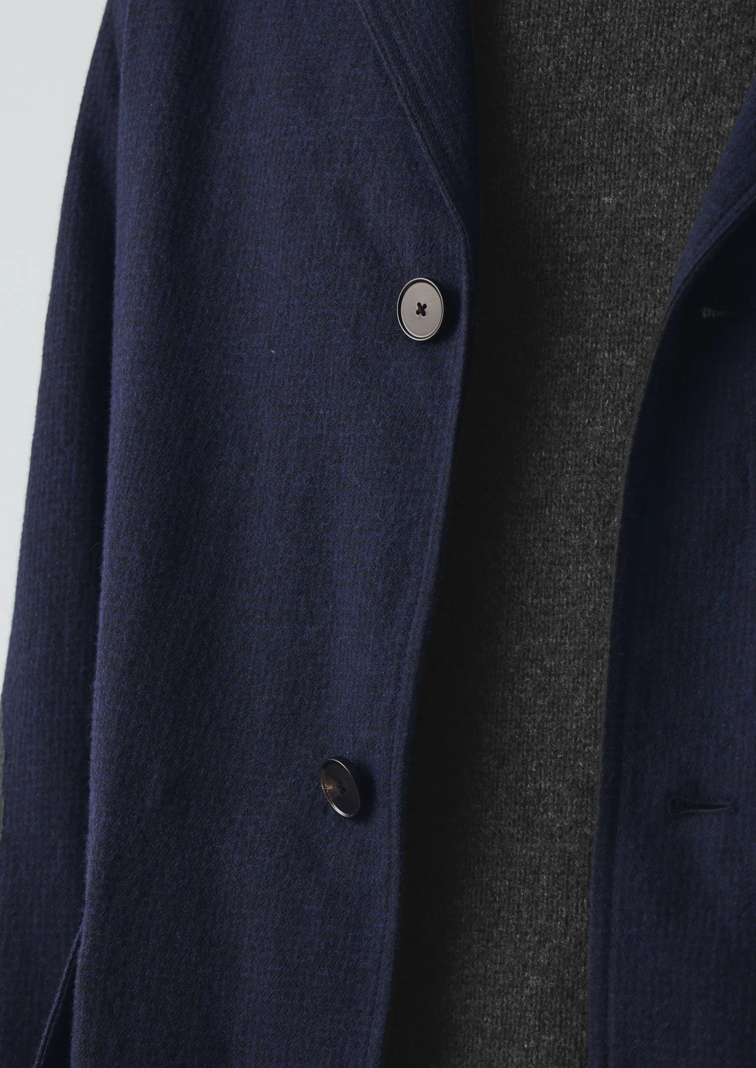Houndstooth Cotton Wool Jacket | Dark Navy - Image 7