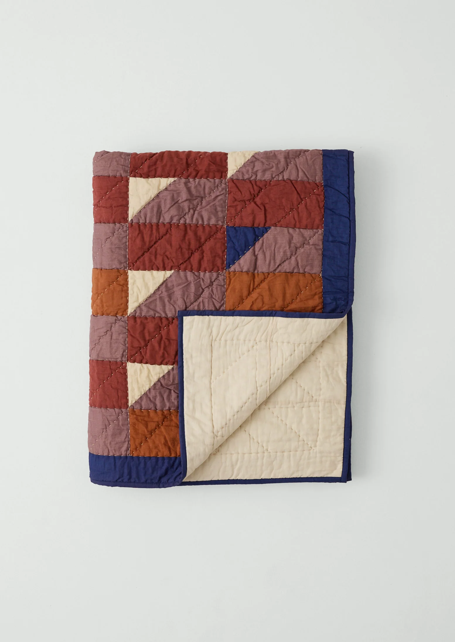 Mosaic Tile Patchwork Quilt | Terracotta/Twilight - Image 7