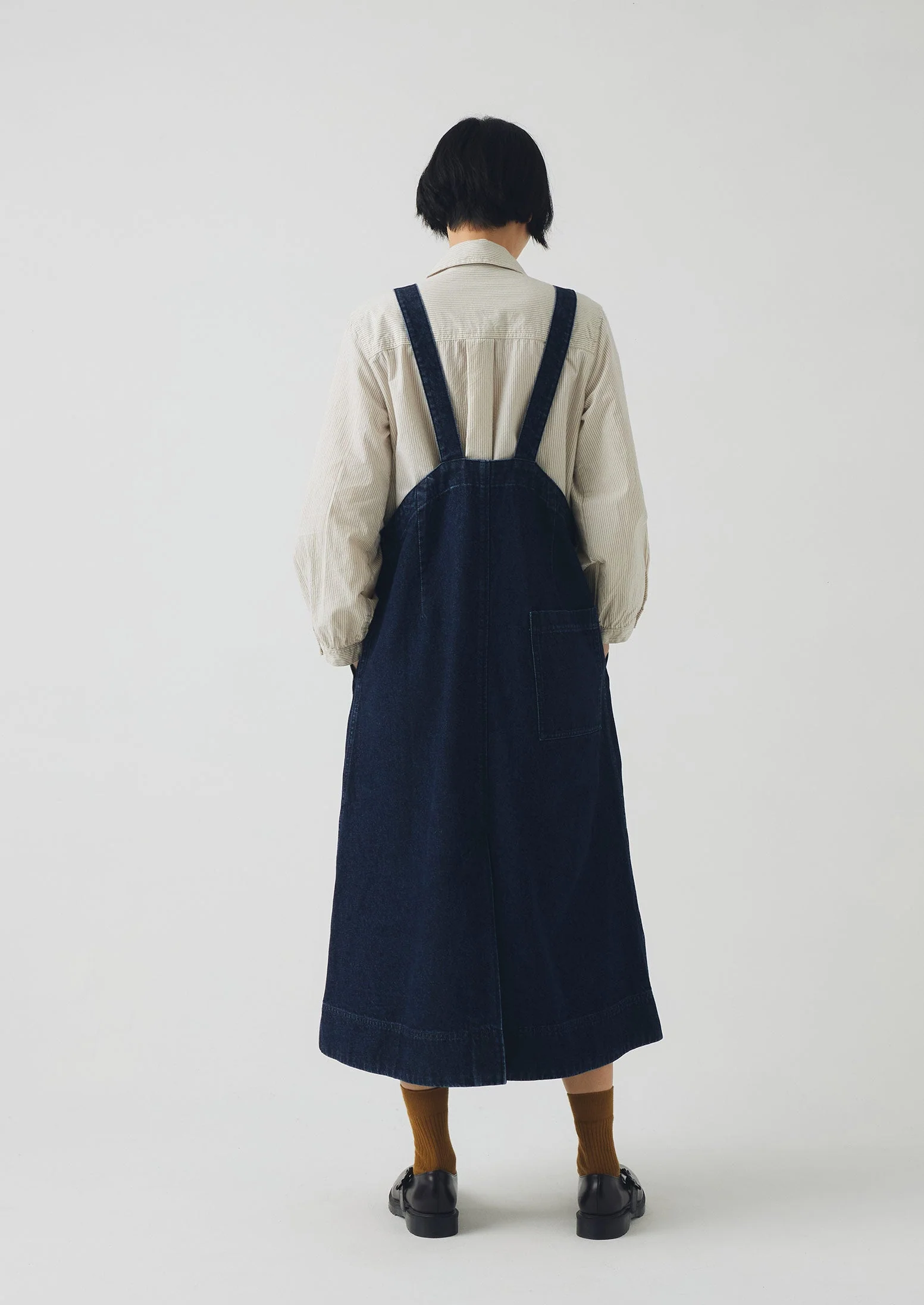 Patch Pocket Denim Dungaree Dress | Indigo - Image 4