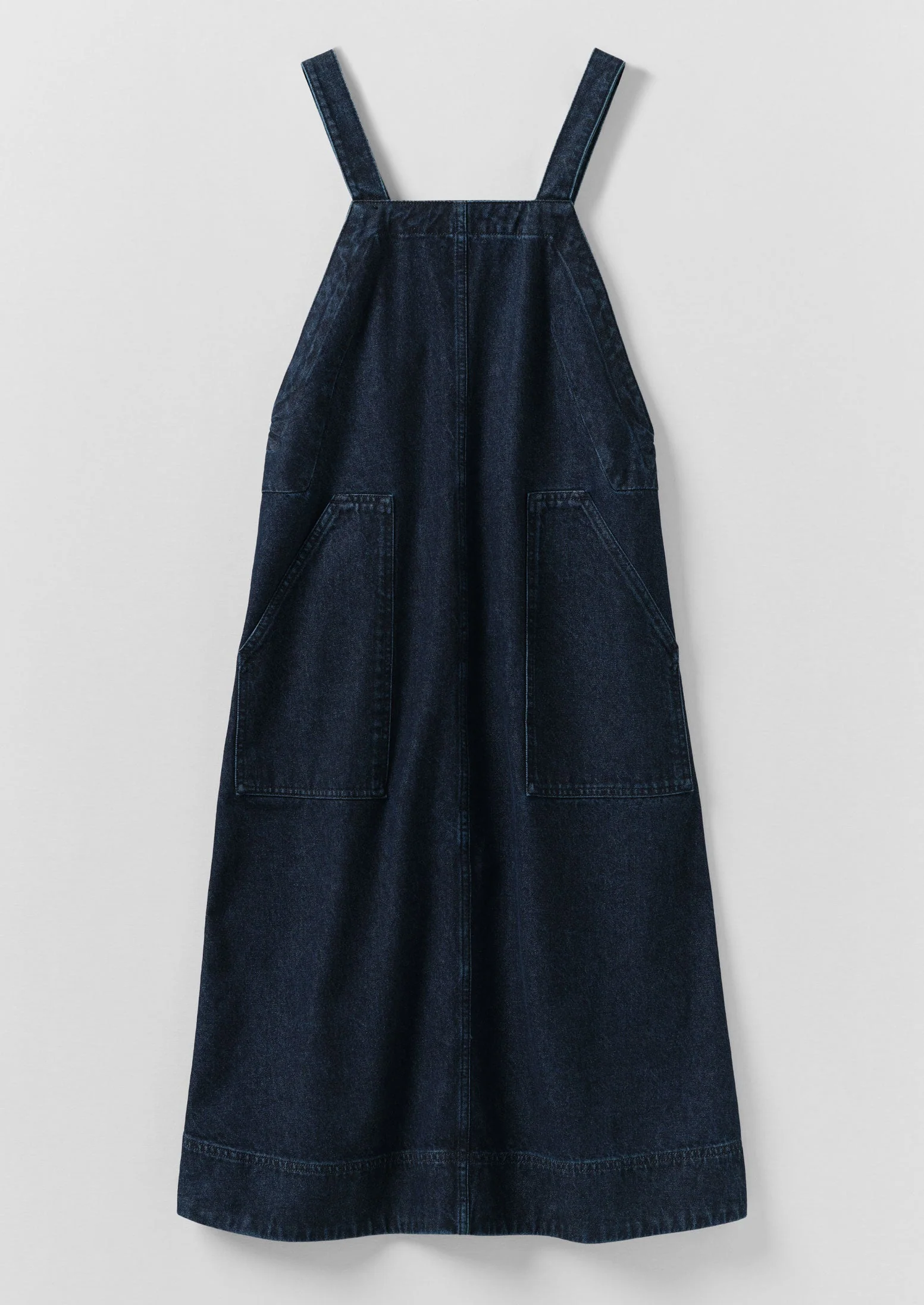 Patch Pocket Denim Dungaree Dress | Indigo - Image 6