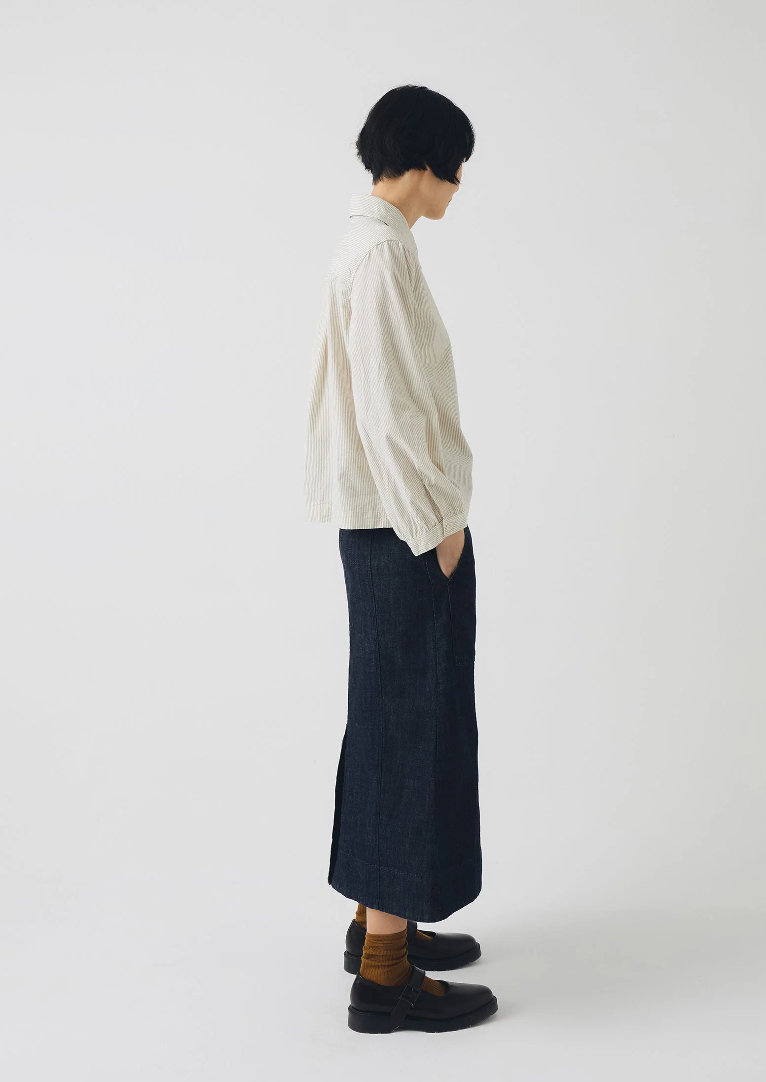 Patch Pocket Organic Indigo Denim Skirt | Indigo - Image 4