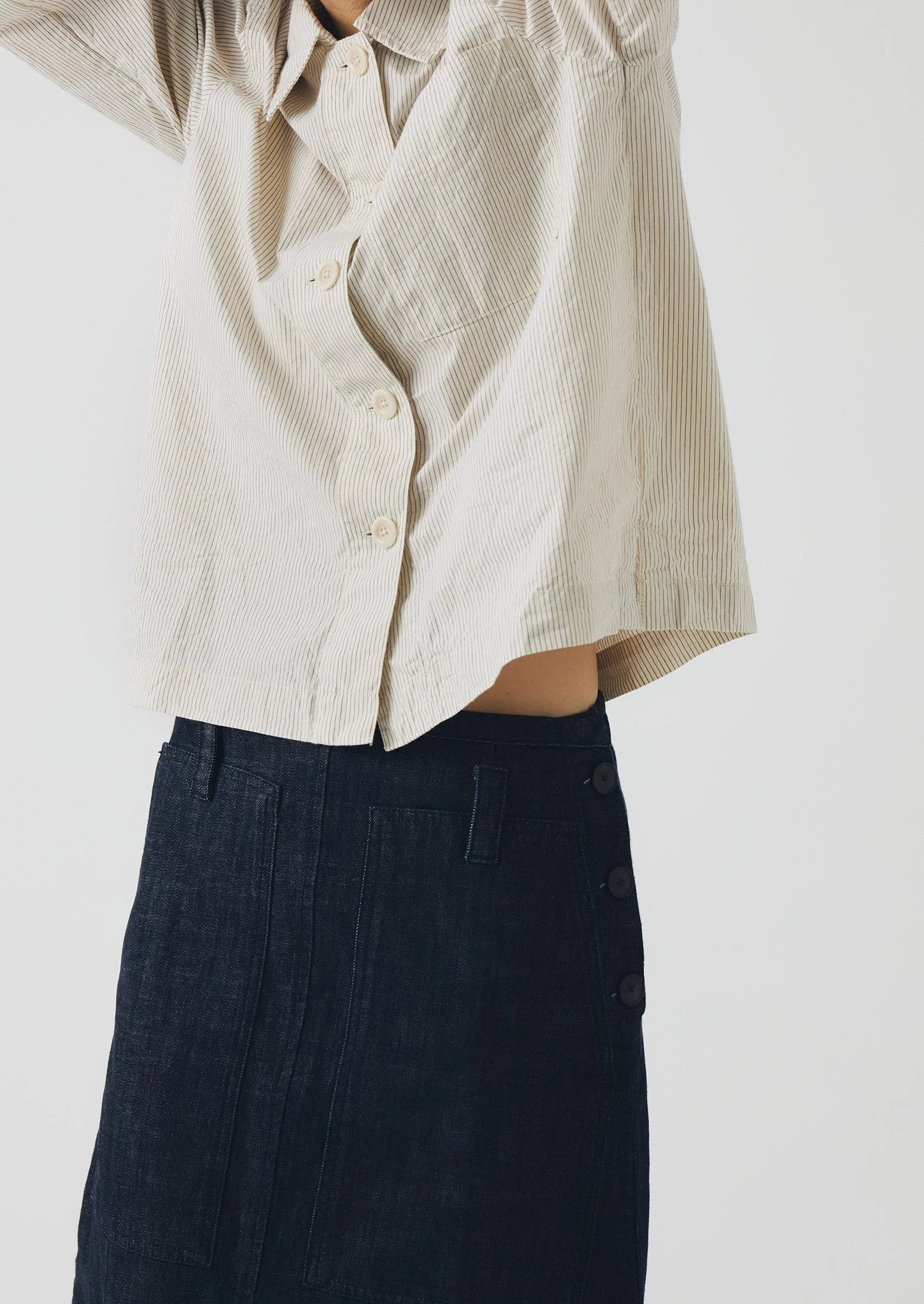 Patch Pocket Organic Indigo Denim Skirt | Indigo - Image 5