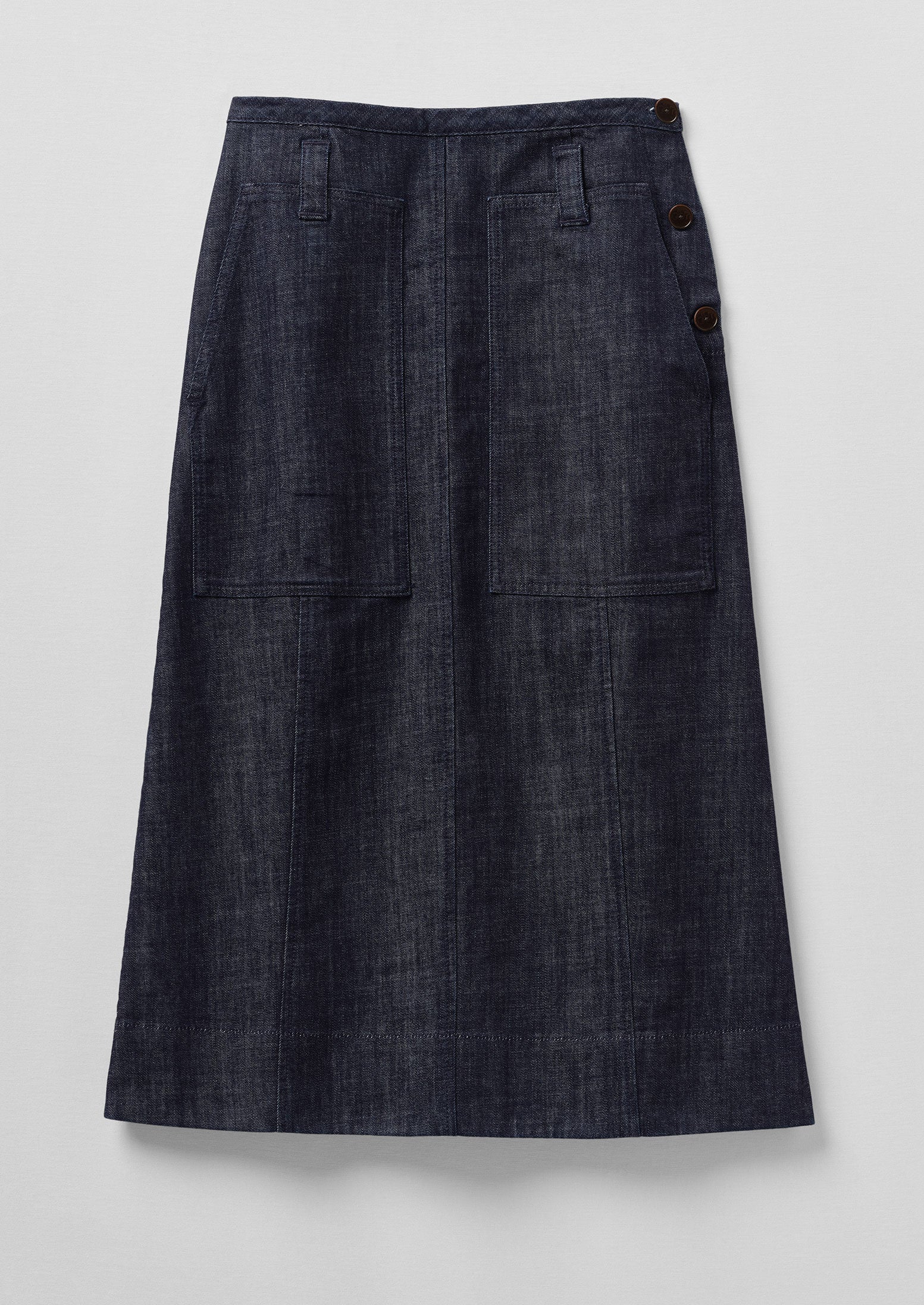 Patch Pocket Organic Indigo Denim Skirt | Indigo - Image 7
