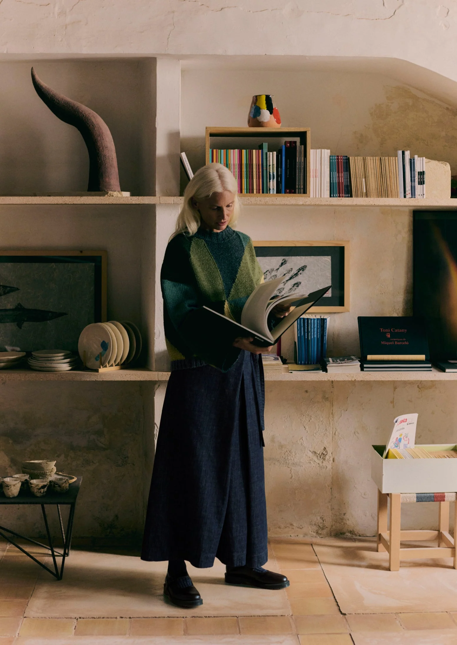 Pleated Wrap Denim Culottes | Indigo - Image 3