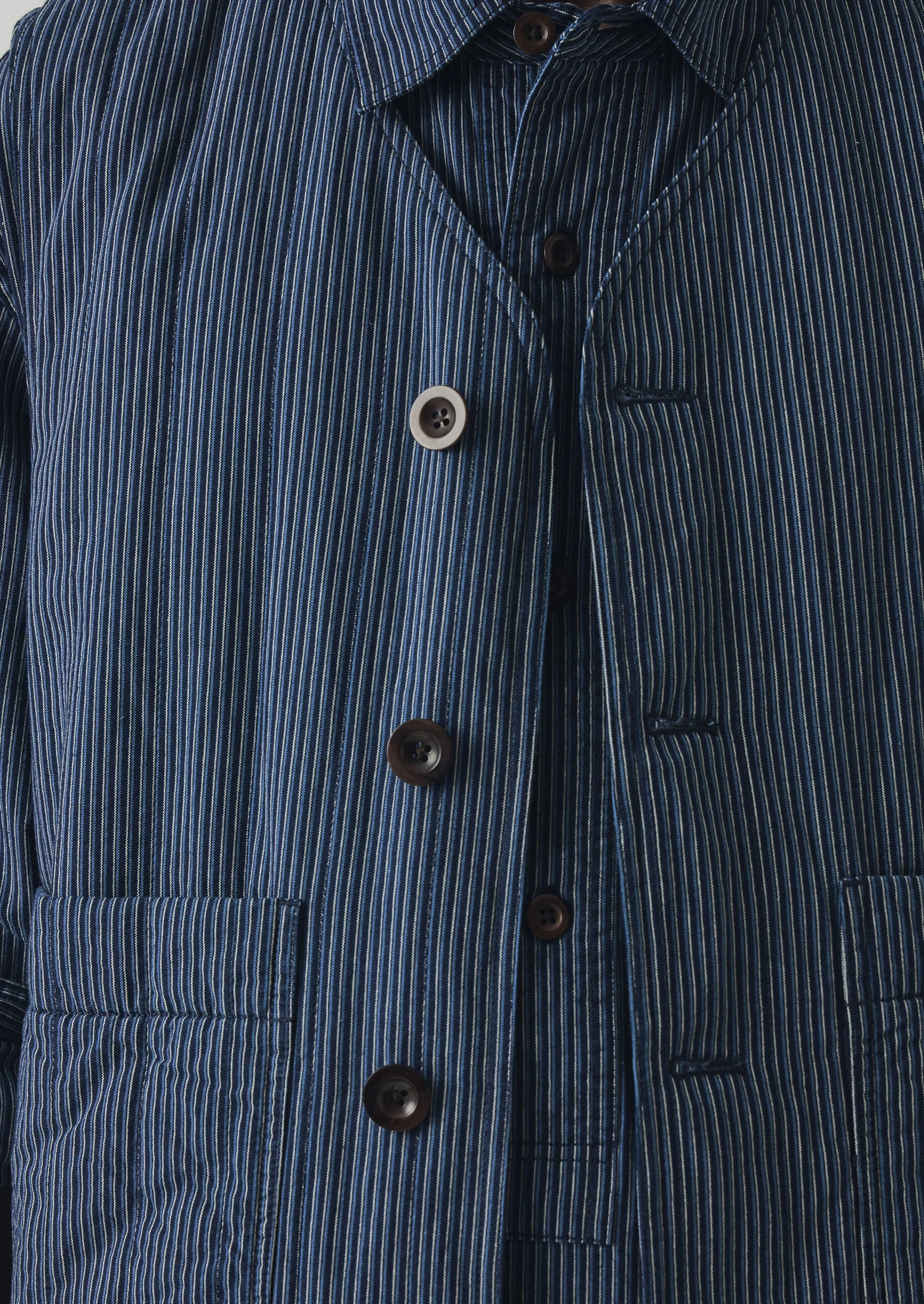 Railroad Stripe Padded Gilet | Denim Blue - Image 8