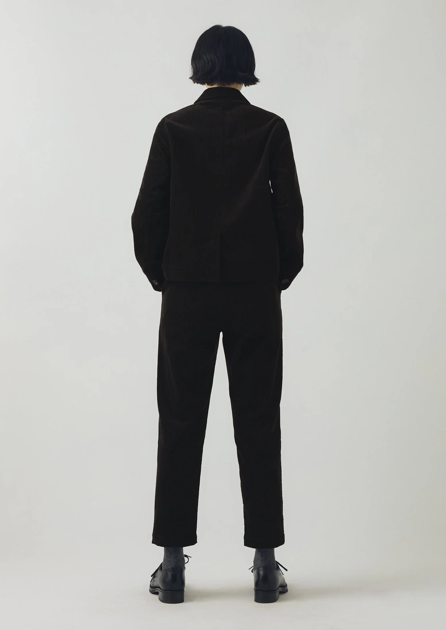 Round Collar Organic Cord Jacket | Anthracite - Image 6