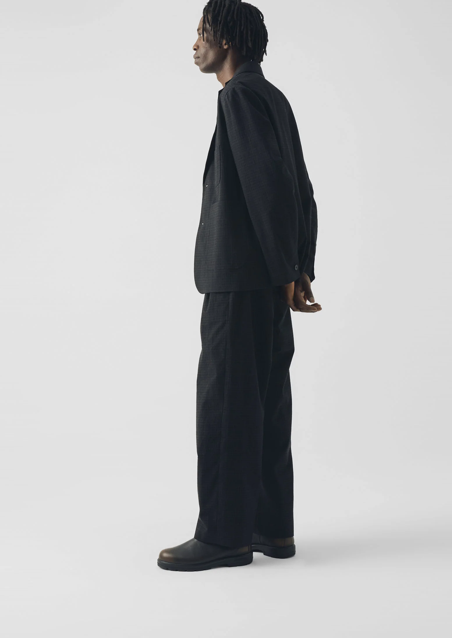 Sketch Check Cotton Wool Jacket | Slate - Image 3