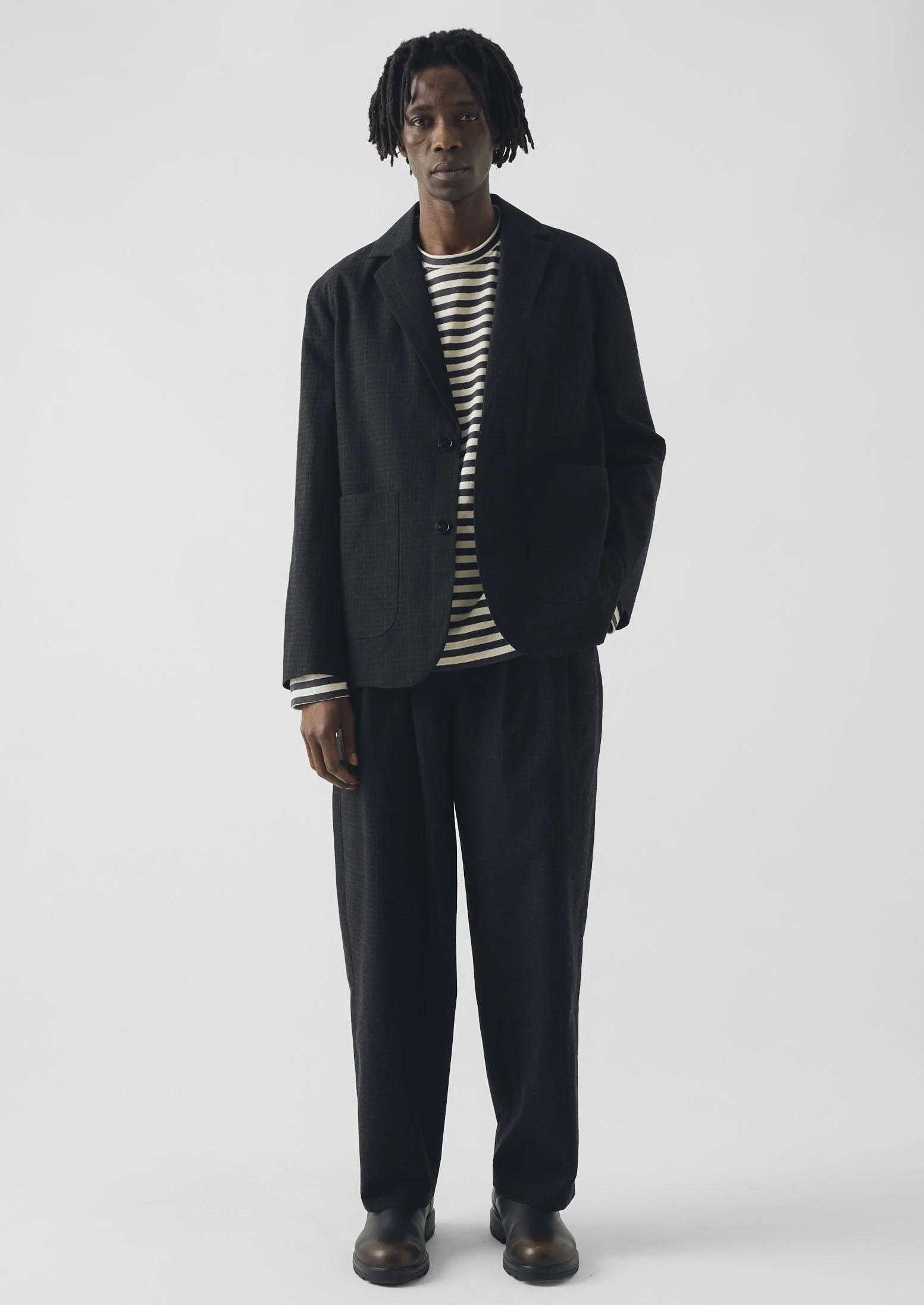 Sketch Check Cotton Wool Jacket | Slate - Image 4