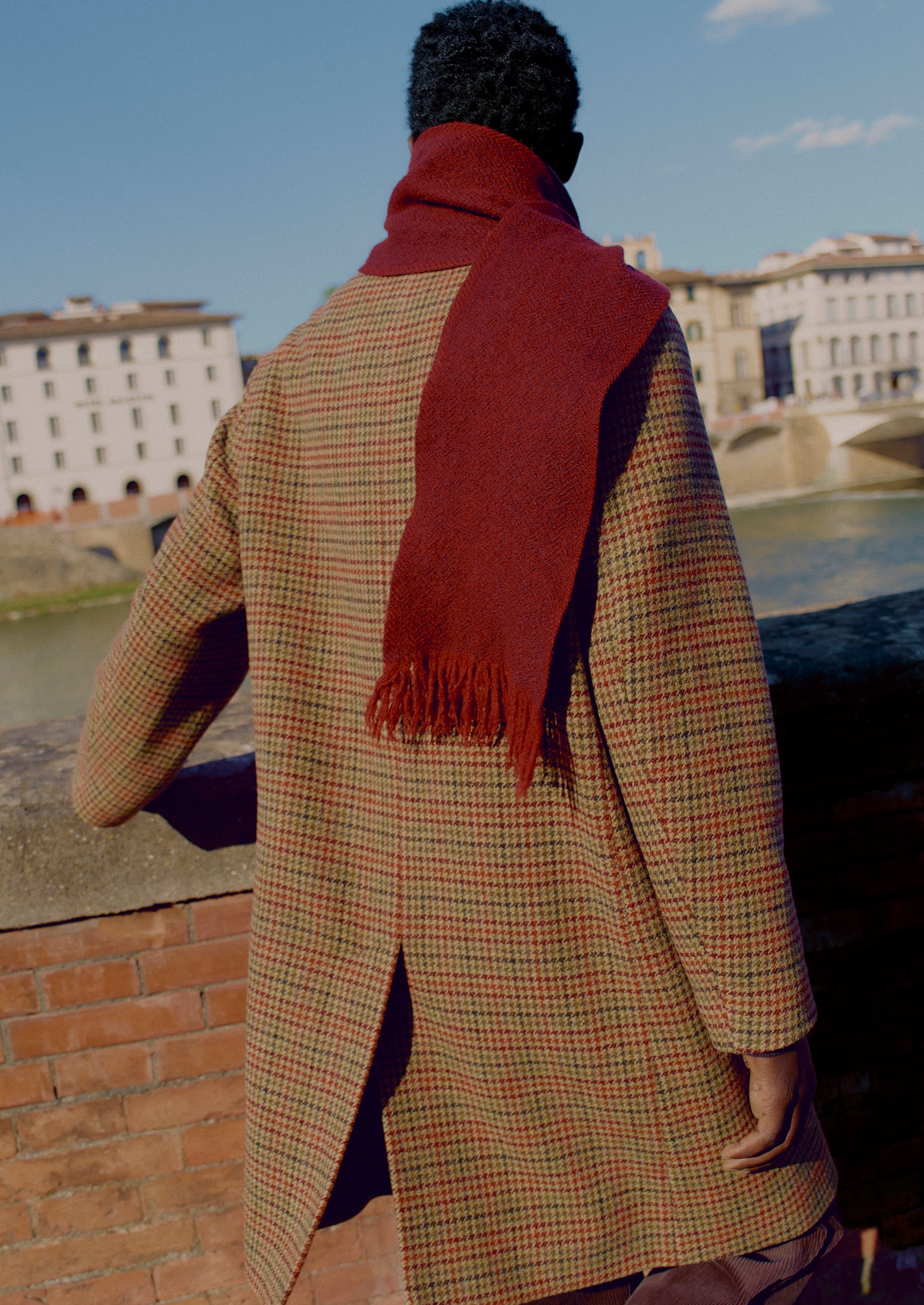 Vibrant Check Wool Overcoat | Umber Multi - Image 4