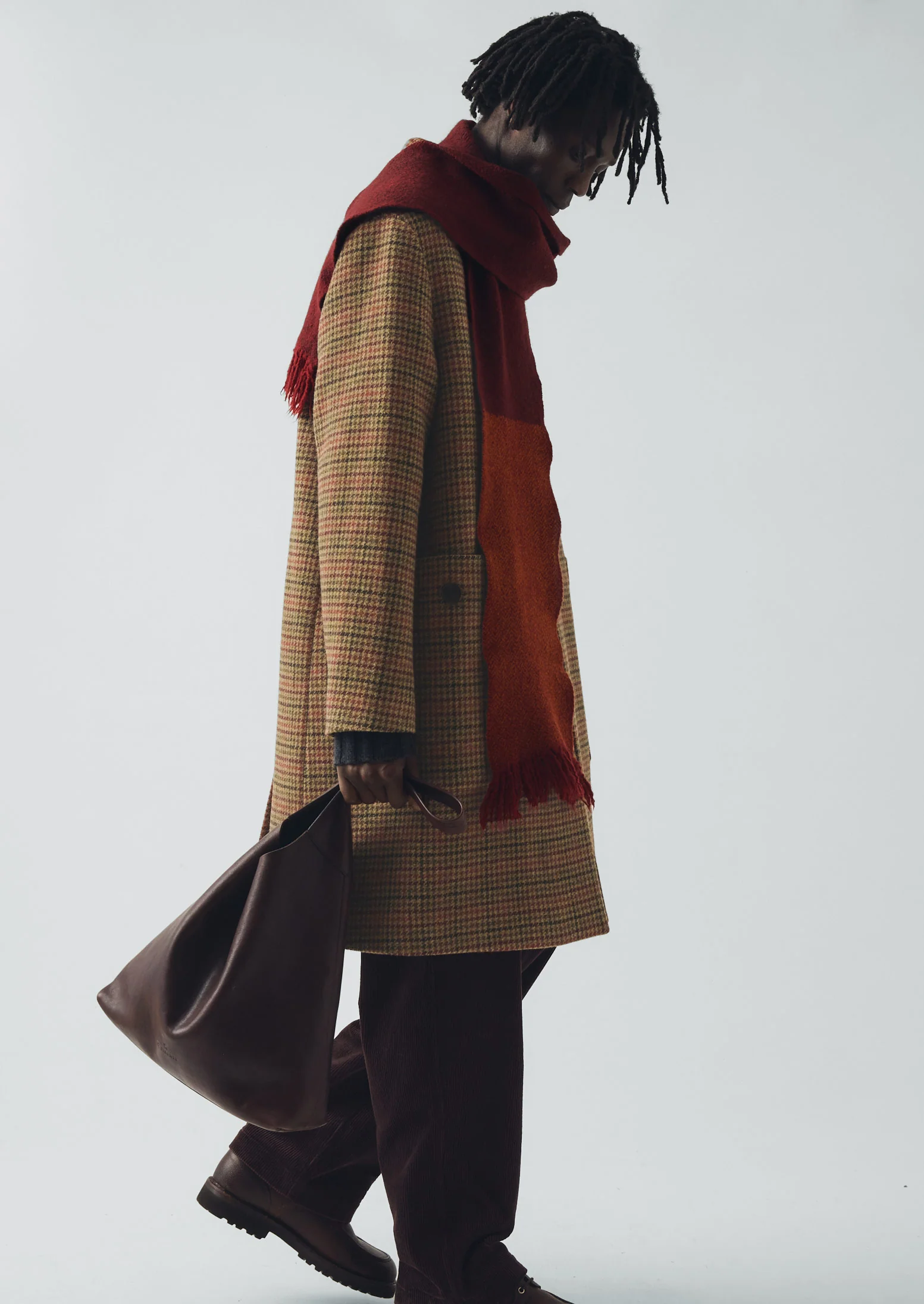 Vibrant Check Wool Overcoat | Umber Multi - Image 5