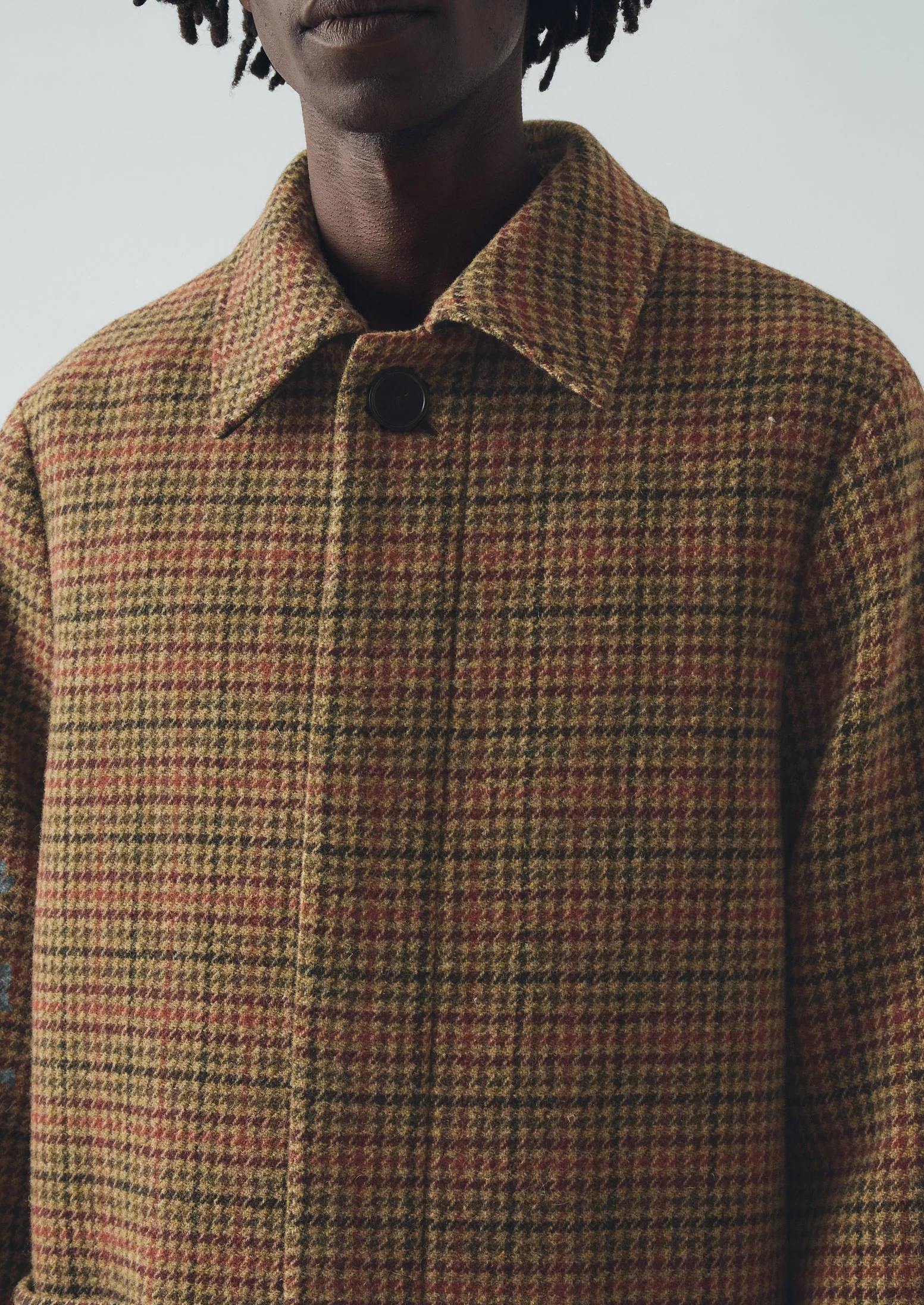 Vibrant Check Wool Overcoat | Umber Multi - Image 8