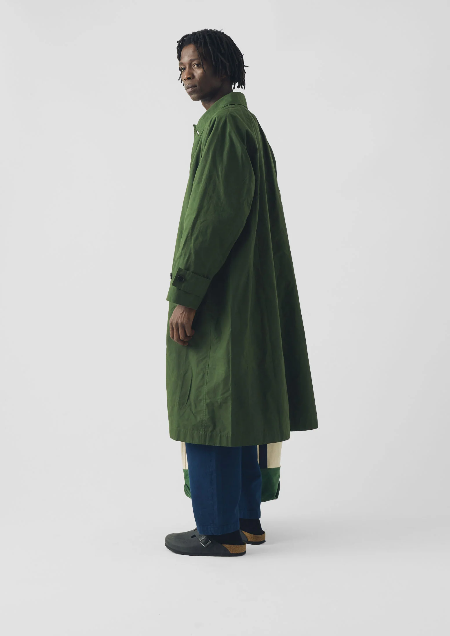 Waxed Cotton Trench Coat | Forest Green - Image 4