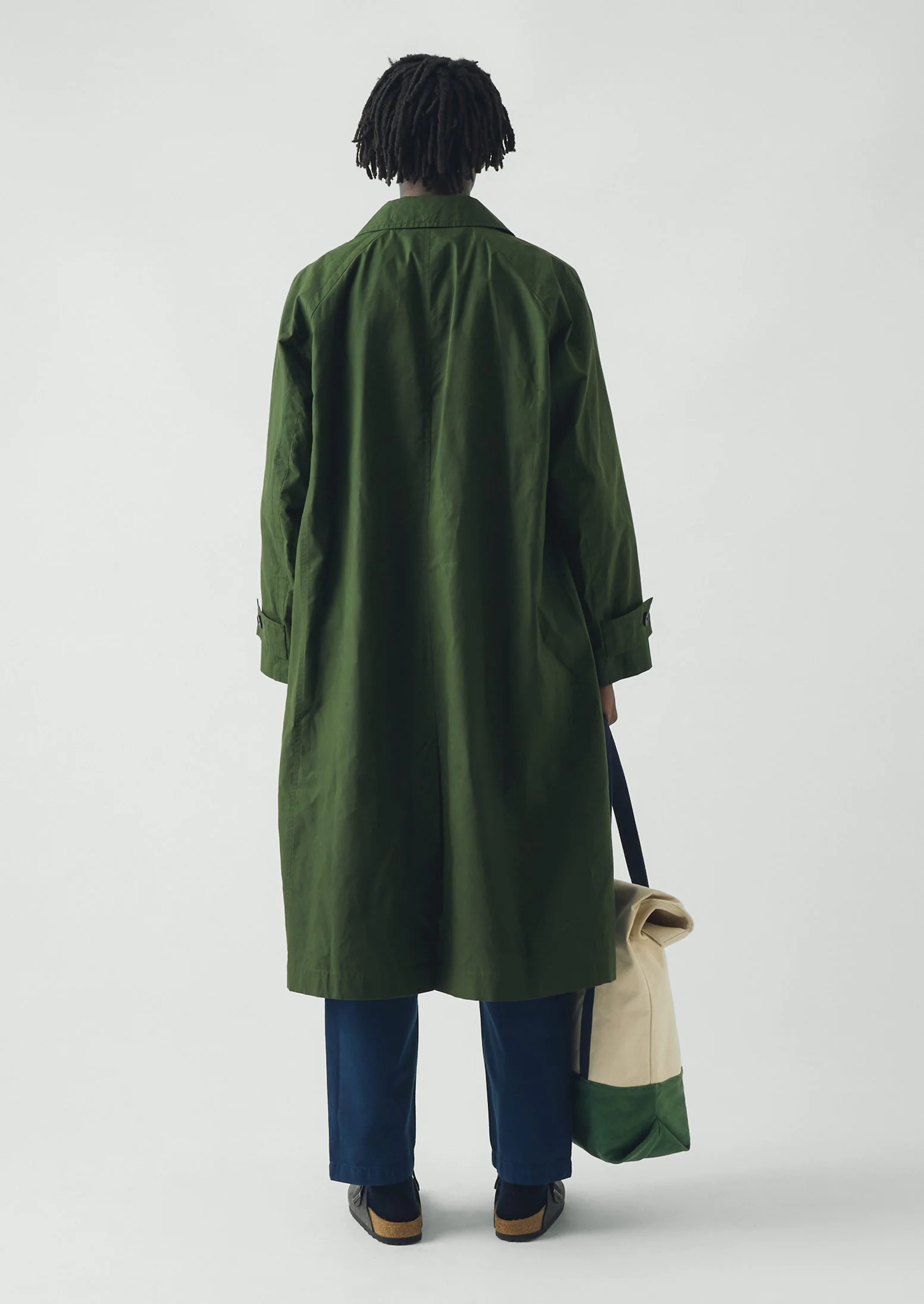 Waxed Cotton Trench Coat | Forest Green - Image 5